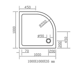 Душовий піддон Eger 100x100см SMC 599-1010R - мініатюра 4