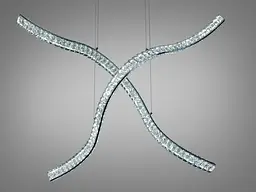 Підвісна LED-люстра Diasha D8947/1200-2CH для кухні-студії, вітальні та спальні, хвиля, 85 W, 116 см, 15-25 m2 - мініатюра 3