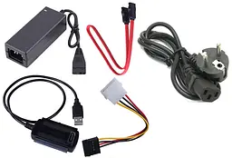 Перехідник USB 2.0 Type-A --> COMBO IDE-SATA з Блок живлення, RTL