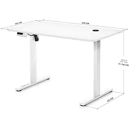 Стіл Mealux PowerDesk Energy White з електрорегулюванням висоти (EVO-201 Energy W|/W) - мініатюра 2