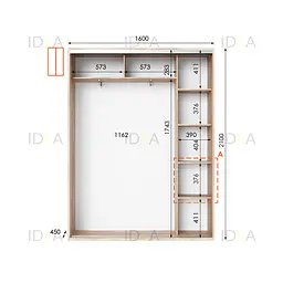 Шафа-купе Idea серія 5 160 x 45 x 210 см Дуб сонома - мініатюра 2