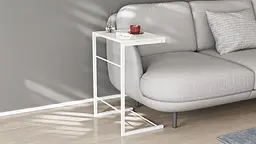 Столик Террі Ferrum-decor 650x440x330 Білий метал ДСП Бетон 16 мм (FRD-104661)
