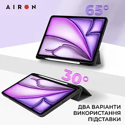 Чехол AIRON Premium SOFT для iPad Air 13 2024 с защитной пленкой и салфеткой Black - мініатюра 7