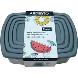 Набір контейнерів для харчових продуктів Ardesto Fresh 4 шт. сірий (AR1312R)