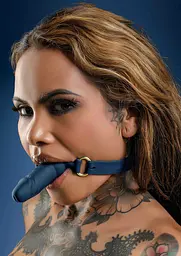 Кляп у вигляді фалоса Silicone Penis Ball Gag Blue SCALA 30-17359-X-BLUE 100290 - мініатюра 2
