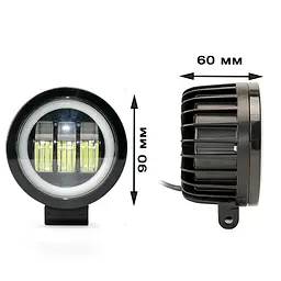 Світлодіодна додаткова LED фара 90х60 mm / Лінза з ДХО / 30W / 10Wх3 / 10-30V / 3500LM / 1 шт. - мініатюра 3