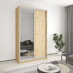 Шафа-купе дводверна MebelStar Стандарт AL ДСП/Дзеркало 140x45x240 см Дуб тахо (MBS-3721)