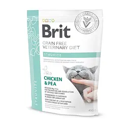 Дієтичний сухий корм Brit GF VetDiet Cat Struvite для кішок, при сечокам'яній хворобі, з куркою та горохом 400 г (арт.170955/528288)