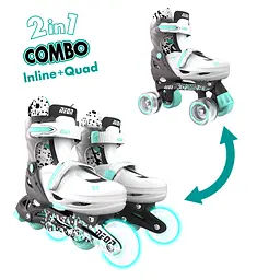 Роликові ковзани Neon Combo розмір 34-37 сірі з білим (NT31E4) - мініатюра 3