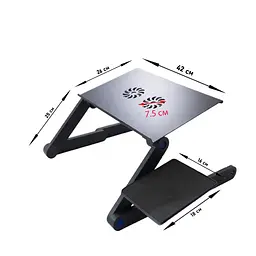 Столик для ноутбука з охолодженням підставка для ноутбука з кулерами Laptop Desk T8 42х26см - мініатюра 8