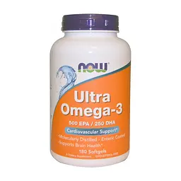 Жирні кислоти Now Foods Ультра Омега-3, 180 желатинових капсул (NOW-01662)