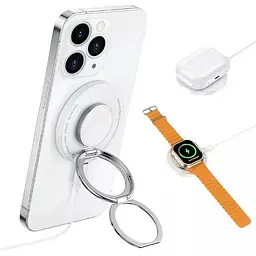 Бездротовий зарядний пристрій WiWU Wi-W027 3in1 MagSafe [112588] - мініатюра 4