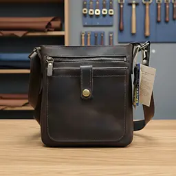 Чоловіча шкіряна сумка планшет GS 22*20*3 см коричнева (ПЛ 001 кор) 200 мм