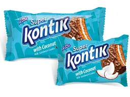Печиво-сендвіч КОНТІ "Super Kontik" зі смаком кокосу молочний 90г