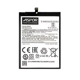 Акумулятор Aspor BN54 для Xiaomi Redmi 9/Redmi Note 9