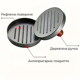 Прес для бургерів і котлет ручна пресформа для гамбургерів форма для ідеальних котлет, Kitchen Master 87936 - мініатюра 6