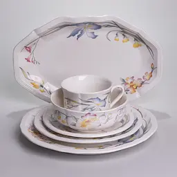 Столовий сервіз Yiwu Villeroy YY78-8A фарфоровий на 6 персон 32 предмети: тарілки, чашки, блюда - мініатюра 5