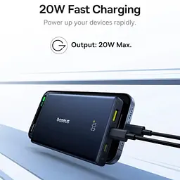 УМБ Baseus 10000mAh PicoGo 20W PD,QC,USB-A, 2xUSB-C Black - мініатюра 7