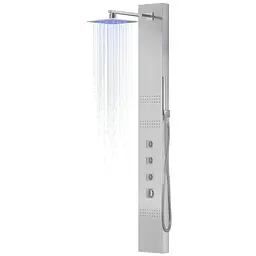 Душова панель Corsan Neo inox LED S060MSLLED, Нержавіюча сталь - мініатюра 5