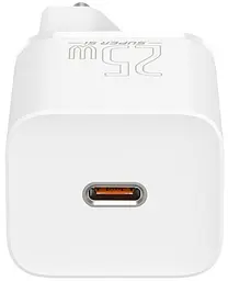 Мережевий зарядний пристрій Baseus Super Si Quick Charger 1C 25W EU CCSP020102 White - мініатюра 4