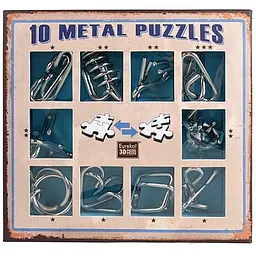 Набір головоломок Eureka 10 Metall 3D Puzzles blue 10 головоломок 473356