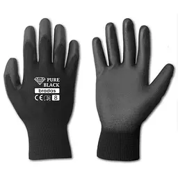 Рукавички захисні Bradas PURE BLACK поліуретан розмір 9 RWPBC9
