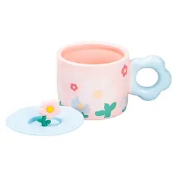 Чашка керамічна Happy Life Flowers з кришкою рожева 300 мл HP7196P - мініатюра 2