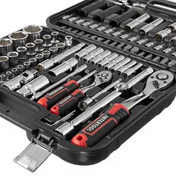 Набір інструментів 1/2" + 1/4", Cr-V, 111 од., головки: 4-32 мм, Storm Intertool ET-8111 - мініатюра 4