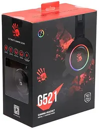 Навушники Bloody G521 Black підсвічування USB накладні кабель 1.8 м - мініатюра 5