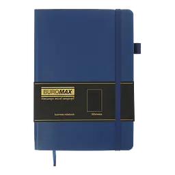 Блокнот діловий Buromax Logo2U Brief А5 96 арк. без лініювання обкладинка штучна шкіра синій (BM.295004-02) - мініатюра 2