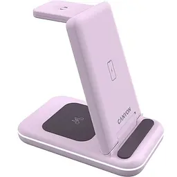 Зарядний пристрій Canyon WS-304 3 в 1 QI Iced Pink (CNS-WCS304IP) - мініатюра 2