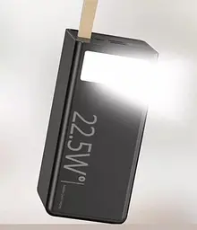 Зовнішній акумулятор Повербанк 50000 mAh WUW Y500 22.5W з ліхтариком (Black&White) - мініатюра 2