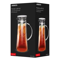 Глечик Ardesto 1400мл боросилікатне скло прозорий (AR2614BPG) - мініатюра 4