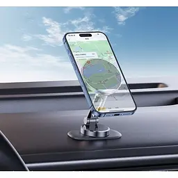 Автотримач XO C150 Magnetic 360° rotating holder with metal base Чорний - мініатюра 4