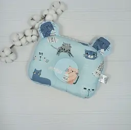 Дитяча ортопедична подушка 24×32 для новонароджених a.l.babybox Котики Блакитний