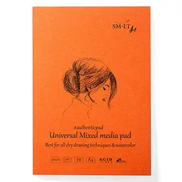 Блокнот-склейка SM-LT Art Authentic mixed media А4 200 г/м2 40 аркушів білий  