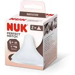 Соска Nuk Perfect Match ортодонтична силіконова з 6 місяців отвір U 2 шт. (3954112) - мініатюра 2