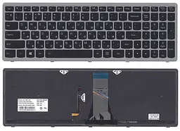 Клавіатура для ноутбука Lenovo IdeaPad (G505S, Z510) з підсвічуванням (Light), Black, (Silver Frame) - мініатюра 3
