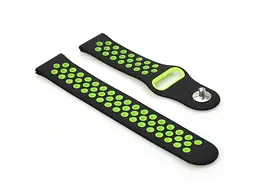Ремінець BeCover Nike Style для Xiaomi Amazfit Bip/Bip Lite/Bip S Lite/GTR 42mm/GTS/TicWatch S2/TicWatch E Black-Green (705703) - мініатюра 2