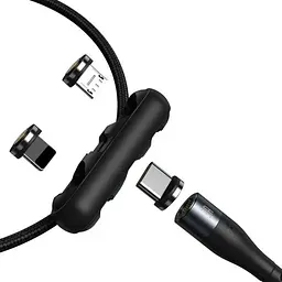 Кабель Baseus Zinc Magnetic Safe Fast Charging Cable USB to Type-C/Lightning/MicroUSB 5A 1m CA1T3-BG1 Black-Grey - мініатюра 3