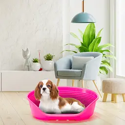 Пластиковий лежак для собак і котів Ferplast Siesta Deluxe 6 рожевий 70,5×52×23,5 см 70206916 - мініатюра 3
