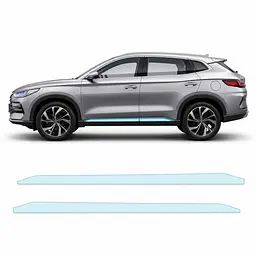 Антигравійна захисна бронеплівка за лекалами для BYD Song Plus I 2020-2022 - нижня зона кузова пороги
