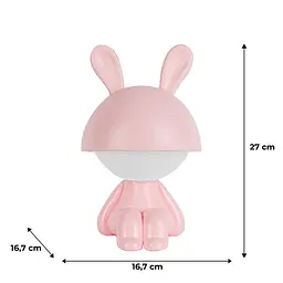Світильник-нічник Kite LED з акумулятором Cute Bunny рожевий (K25-316-1-2) - мініатюра 5