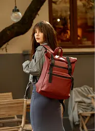 Жіночий рюкзак ролл Sambag Roll Top Zard бордо 41 x 30 x 16 см (24238005) - мініатюра 3