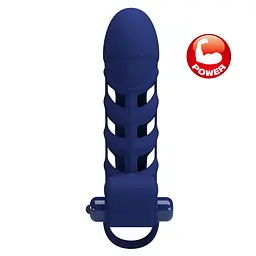Насадка на пеніс Pretty Love Powerful ring, 18.8 см (синій) - мініатюра 7