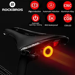 Задній ліхтар ROCKBROS Q5 розумний із датчиком гальмування акумуляторний - мініатюра 3
