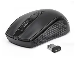 Миша REAL-EL RM-308 Wireless, чорний, бездротова, USB, оптична, 1600 dpi, 4 кнопки, 2xAAA (RM-308)