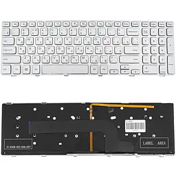 Клавіатура для ноутбука DELL (Inspiron: 7537) rus, silver, підсвічування клавіш, з фреймом - мініатюра 2