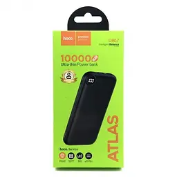 Портативна батарея Power Bank Hoco DB17 ATLAS 2USB/Xiaomicro/Type-C/LCD 10000mAh Black - мініатюра 2
