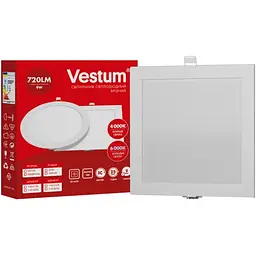 Квадратний світлодіодний врізний світильник Vestum 9W 6000K 220V 1-VS-5208